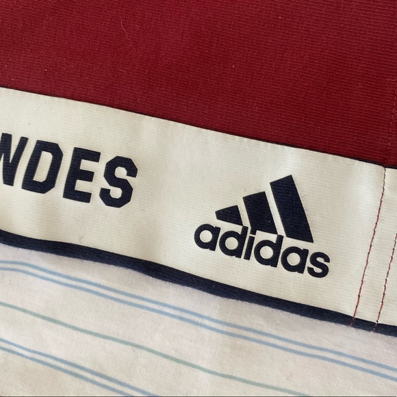 ADIDAS RED/BLUE/WHITE FULL LENGTH LEGGINGS - Size XS (fits a size 8) - Picture 3 of 5